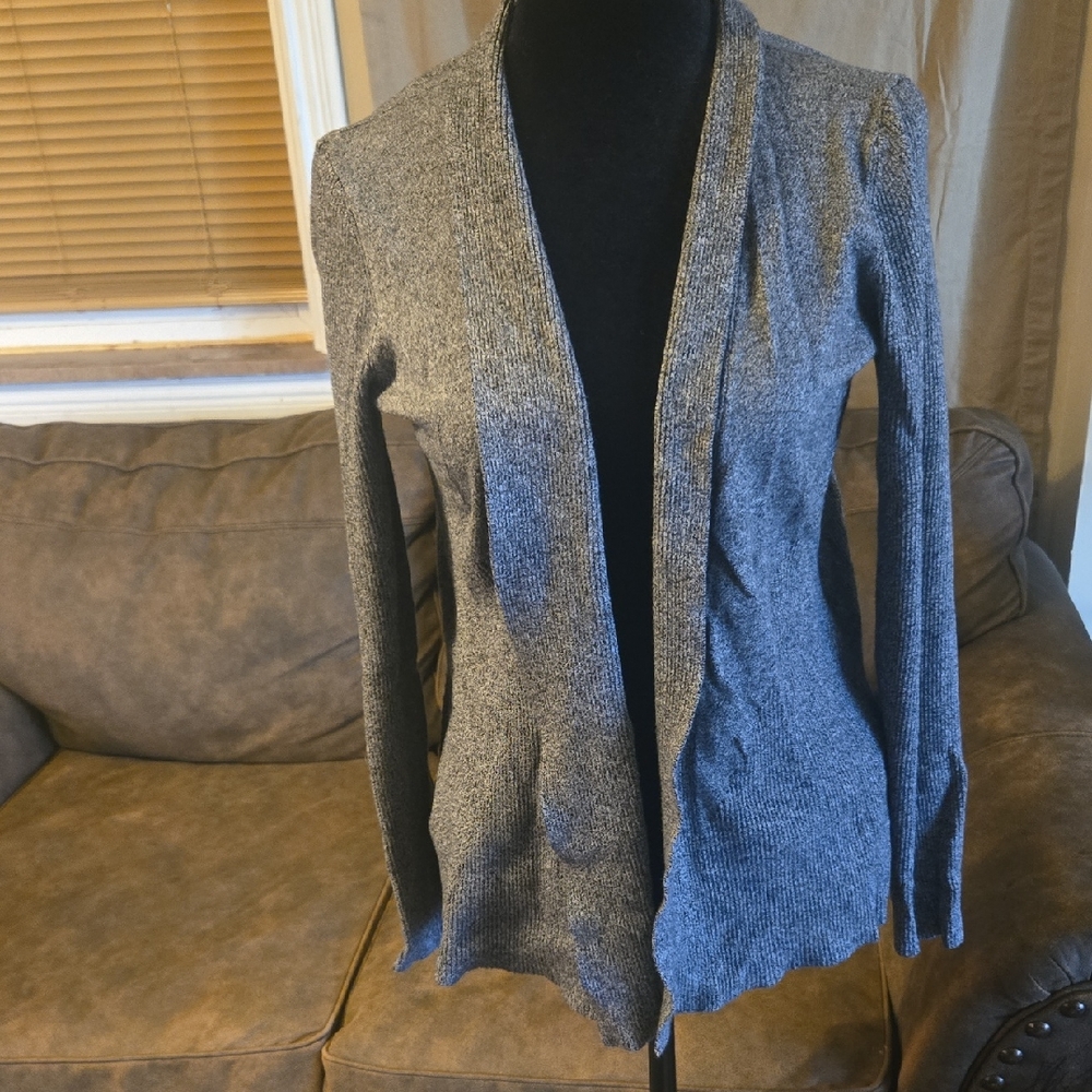 Dana Buchman Charcoal Open Front Cardigan Size L